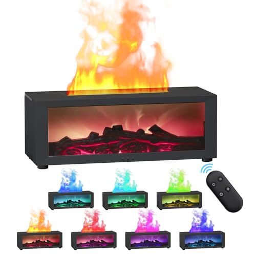 Essential Oil Diffuser Flame Colorful Water Vapor Fireplace Diffusers Fire Humidifier for Aromatherapy Aroma Therapy Machi...