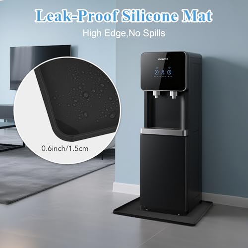 Water Cooler Drip Pan, Prevent Water Leakage and Protect Floor & Carpet, 19.7''x19.7'' Under Water Cooler Mat, Non-Slip Le...