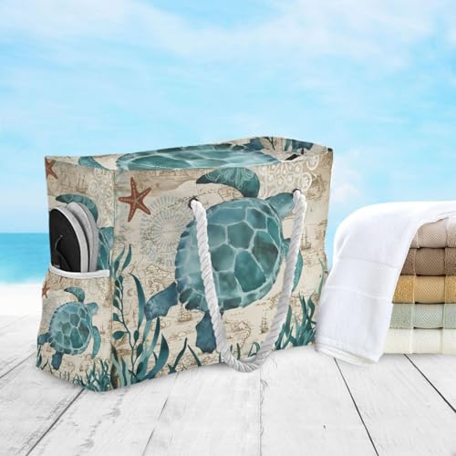 senya Large Beach Shoulder Bags Canvas Tote Water Resistant for Gym Travel Daily