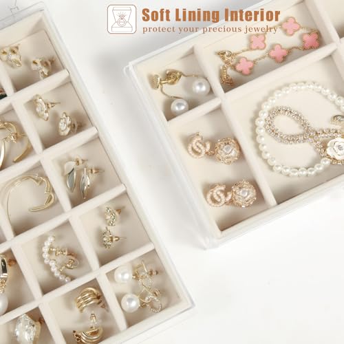 GUOER 5 Drawers Clear Jewelry Box for Women and Girls, Acrylic Earring Holder Organizer Ring Holder Display Storage, Mothe...