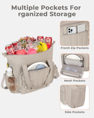 Puffer Cooler Bag 35 Cans Insulated Soft Cooler for Women Lightweight Ice Chest Leakproof & Portable Lunch Coolers for Pic...