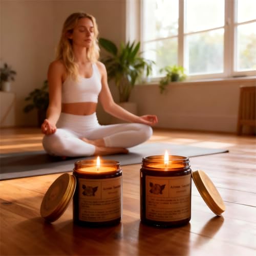 Scented Candles Gift for Women, 12 Pcs Candles & Greeting Card Set for Women, Aromatherapy Soy Wax Candles Gift Set for Bi...