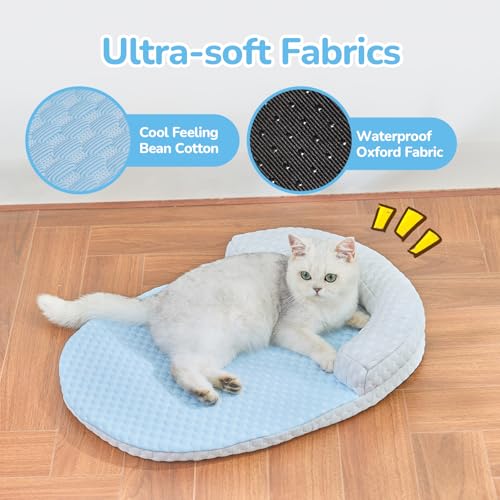 CATISM Cat Cooling Mat - Pet Bed Mat for Cats or Small Dogs, Cat Bed Cat Sleeping Beds with Pillow Soft and Comfortable, C...