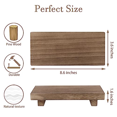 zoocatia Small Wood Tray Pedestal Stand Farmhouse Bathroom Decor Decorative Wooden Riser Kitchen Soap Dish Holder for Vani...