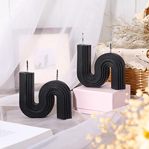 Tondiamo 2 Pcs Aesthetic Candles Twist Shaped Aesthetic Candles Cool S Shape Minimalist Geometric Shaped Soy Wax Scented A...