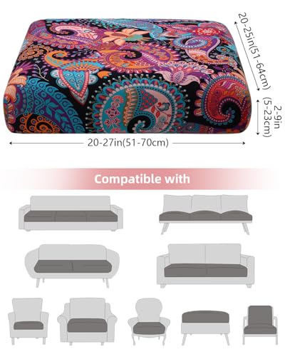 Fuloon Sofa Cushion Covers, Stretch Printed Seat Cushion Cover Couch Seat Slipcovers Washable Furniture Protector for Armc...