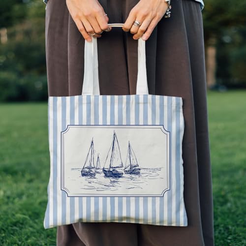 VIIJJUE Tote Bag Gifts for Women, Canvas Aesthetic Reusable Grocery Bags Shopping Bags