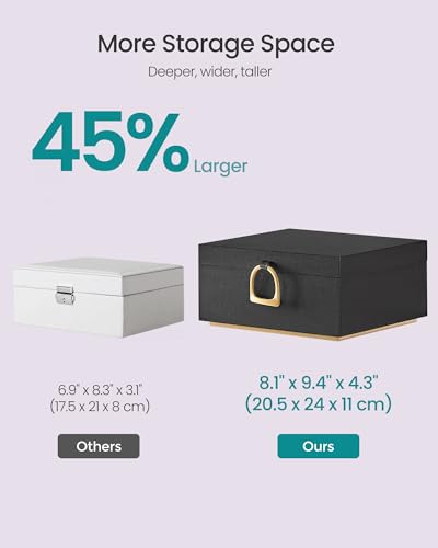 SONGMICS 2-Layer Jewelry Box, Jewelry Organizer with Handle, Removable Jewelry Tray, Jewelry Storage, Floating Effect, 8.1...