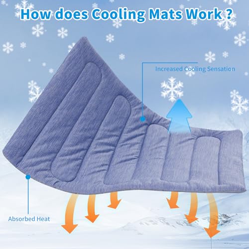 PAIGTEK Cooling Mat for Large Dogs - Double-Sided Waterproof & Cool, Q-MAX>0.47, Portable Dog Cooling Mat for Summer. (L (...