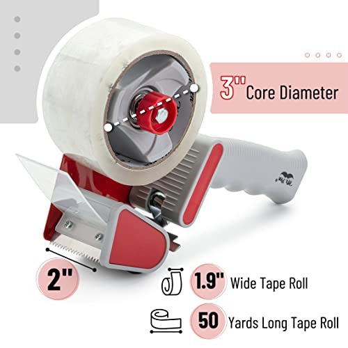 Mr. Pen- Heavy Duty Packing Tape Dispenser Gun, 2 Inch, 2 Pack with 2 Clear Tape Rolls, Handheld Tape Gun for Moving, Ship...