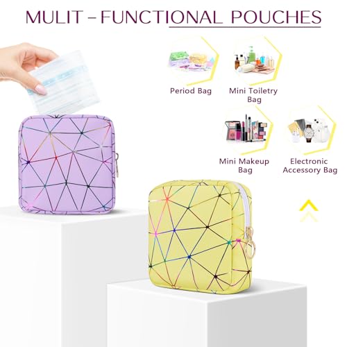 Likesing Period Bag for Tampon, Leather Sanitary Napkin Storage Bag for Girls Womens, Portable Sanitary Napkin Period Pad ...