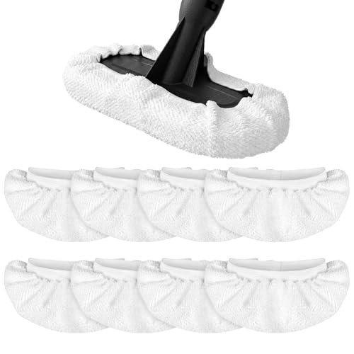 TEEVOGO 8 Pack Universal Microfiber Cloths for Handheld Steam Cleaner, Double-Layered Reusable & Washable Pads, Compatible...