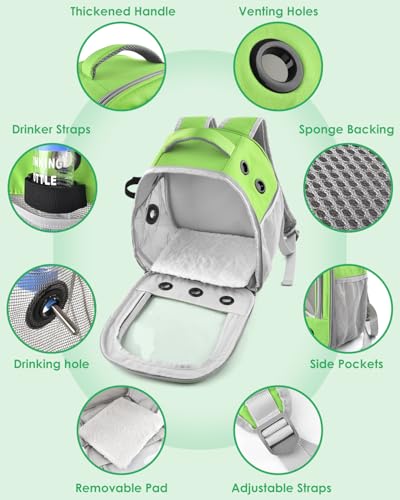 DBNESS Guinea Pig Carrier Backpack, Portable Rabbit Travel Carring Bag for Pet Bunny Chinchilla Bearded Dragon Hamster Par...