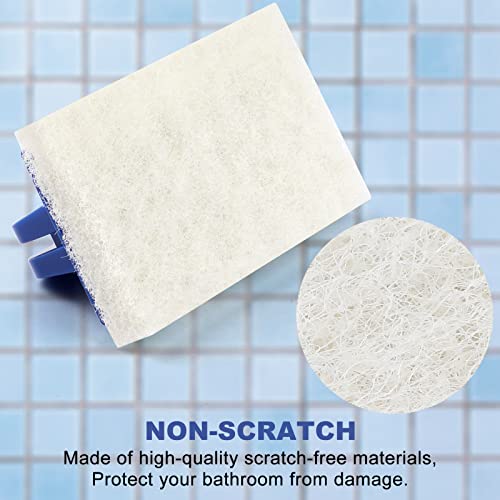 Handled Bath Scrubber, Bathroom Scouring Pad, Heavy Duty Cleaning Sponge Scrub Brush, Non-Scratch Remove Soap Scum, for Cl...
