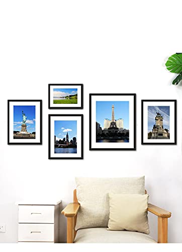 PEALSN 11x14 Picture Frame Set of 6, Display Pictures 8x10 with Mat or 11x14 without Mat for Wall Mounting or Table Top Di...