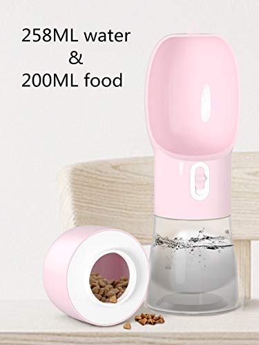 Misthis Portable Dog Water Bottle - Leak Proof Dog Water Dispenser with Bowl & Food Container, Dishwasher Safe Food Grade ...