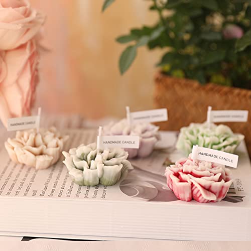 Carnation Flower Shaped Scented Candle,Handmade Aroma Soy Wax Decorative Candle for Table Photo Prop Birthday Gift,Prefect...