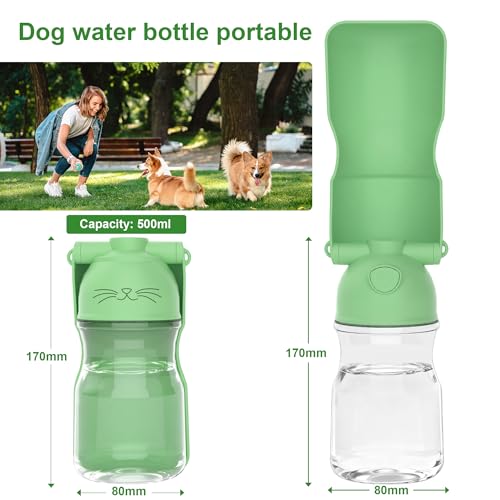 Dog Water Bottle, Portable Leak-Proof Water Dispenser with Drinking Bowl for Dogs and Cats, Travel Puppy Fountain Pet Wate...