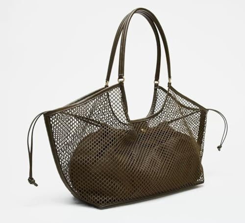 Large Mesh Hobo for Women Summer Beach Bag with Inner Bag Large Tote Elegant Purses for Vacation Travel