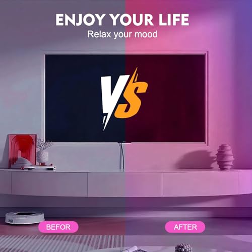 Timelux 20ft LED Strip Lights Color Changing Mood lamp USB 5V Operated RGB 5050 LED Tape Lights Bedroom, Kitchen Cabinet L...