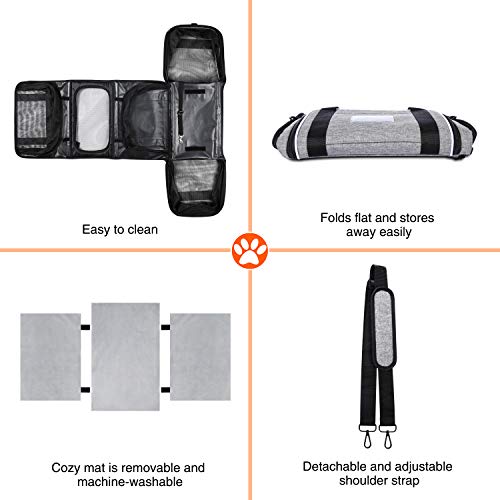 MASKEYON TSA Airline Approved Soft Sided Pet Carrier Top Loading 4 Side Expandable Large Travel Cats Carrier Collapsible w...