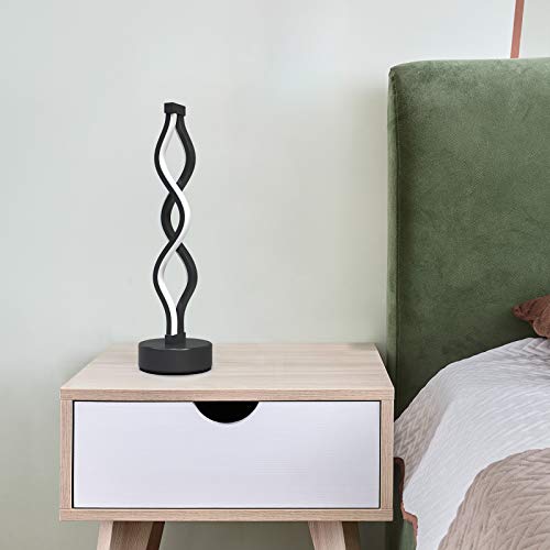 NUÜR Bedside Lamps Set of 2, Black Lamps for Living Room, Dimmable LED Nightstand Lamp, Small Nightstand Lamp for Bedroom,...