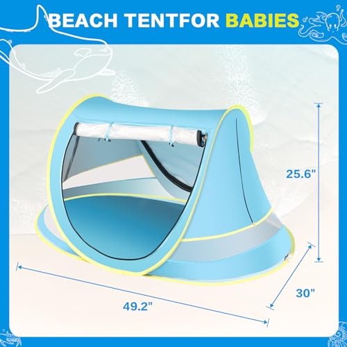 Baby Beach Tent, Pop Up Toddler Travel Bed for Boys or Girls, Sun Shade for Toddler Camping, Infant Portable Sun Shade, Su...