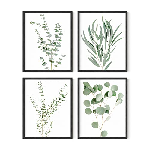 HAUS AND HUES Botanical Plant Wall Art Prints - Set of 4 Plant Decor Prints, Floral Kitchen Pictures, Flower Leaves Wall A...