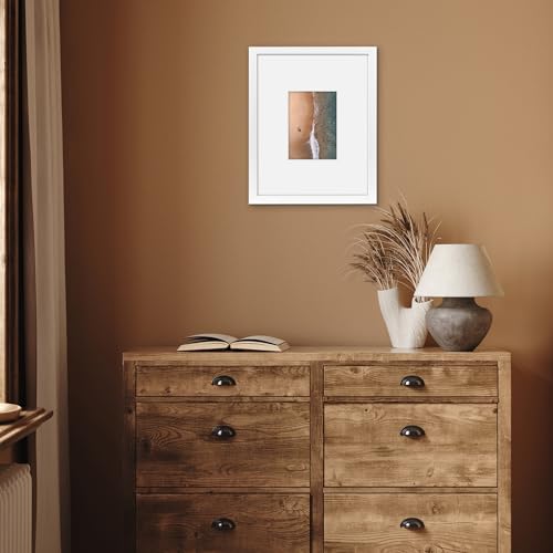 Americanflat 11x14 Picture Frame with Shatter-Resistant Glass - Use as 5x7 Frame with Mat or Display 11x14 Photo Without M...