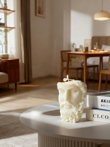 Half-Face Statue Scented Candle,Artistic Botanical Soy Wax Candle,Minimalist for Home Decor,Wedding Centerpieces,Photo Pro...
