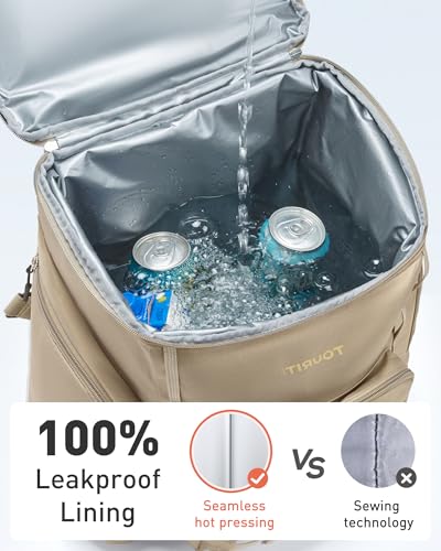 TOURIT Rolling Cooler Backpack: Leakproof Waterproof Insulated 36 Cans Beach Cooler with Wheels and Handle Outdoor Camping...