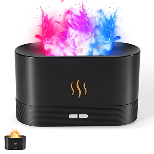 Colorful Flame Air Aroma Diffuser Humidifier, Upgraded 7 Flame Colors Noiseless Essential Oil Diffuser for Home,Office,Yog...