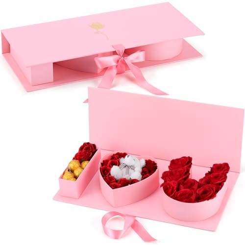 Engrowtic 2 Pack I Love You for Flowers Empty Mother's Day Boxes ''i Love U'' Letter Floral Fillable Box Empty Cardboard G...