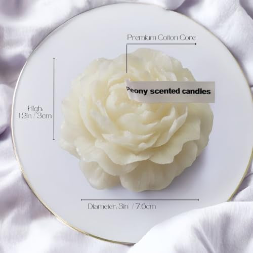 Peony Flower Shaped Candle with Scent, Soy Wax Blend Aromatherapy Candle, Gift Candle, Gifts for Women, Candles for spa, Y...