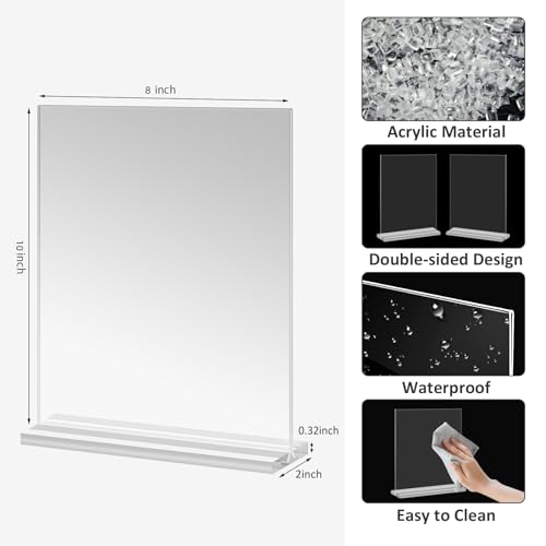 Douildhaiy Acrylic Picture Frames 8x10 inches, 4 Pack Clear Plastic Picture Frames Holder Standing,8x10 Double Sided Pictu...