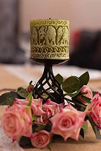GEETUBERRY - Rustic Floral-Scented Elephant 1 Pack Carved Jasmine Candle, Elegance for Your Farmhouse Wedding Anniversary ...