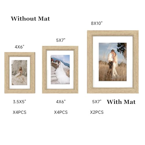 Povrgive Picture Frames, Made of Real Glass and Wooden Frame, Gallery Photo Frames Set of 10 for Collage Wall Decor, Multi...