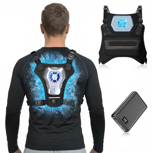 THETHEKU Cooling Vest for Men Wearable Semiconductor Cooling Gear Portable Fan Air Conditioned for Work,Gardening, Fishing
