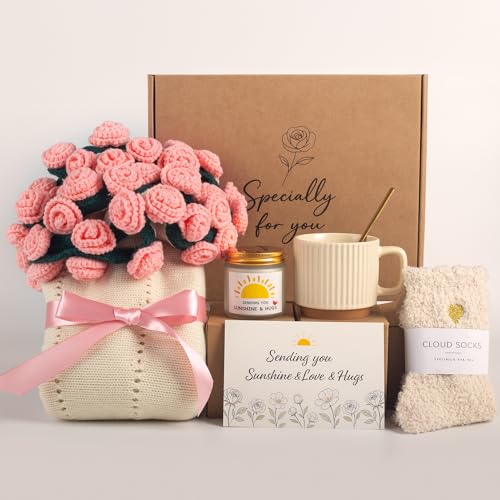Care Package for Women, Self Care Gift, Mothers Day Gifts for Mom, Flower Bouquet Blanket, Thinking of You, Birthday Gift...