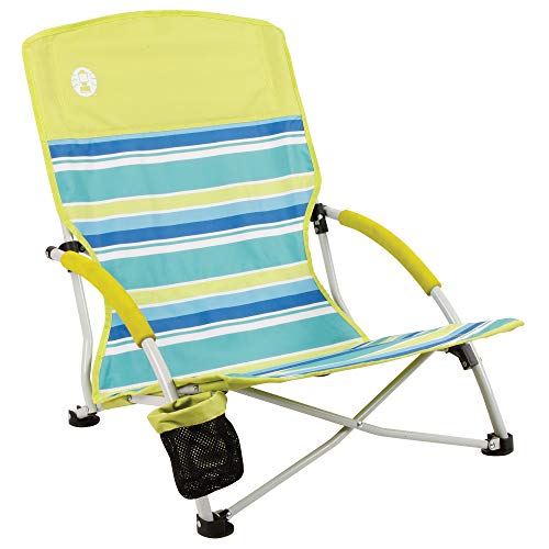 Coleman Utopia Breeze Lightweight Beach Chair with Cup Holder, Comfortable Portable Outdoor Chair with Carry Bag, Supports...