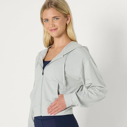 Amazon Essentials Women's Athletic Soft Performance Lightweight Cropped Zip Up Workout Hoodie