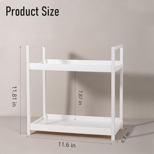 Anyoifax Bathroom Counter Organizer 2 Tier Vanity Storage Countertop Shelf Makeup Organizer Perfume Tray Skincare Holder f...