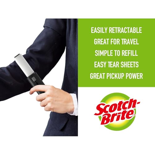 Scotch-Brite Mini Travel Lint Roller, Works Great On Pet Hair, 30 Sheets