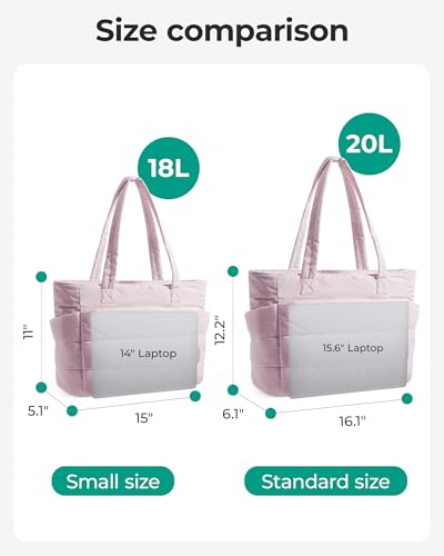 BAGSMART Tote Bag for Women, Lightweight Puffy Tote Bag with Compartments Shoulder Bag Handbag for Travel, Work, Gym | Lig...