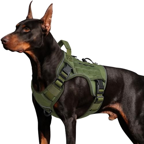 WINGOIN Tactical Dog Harness for Large Dogs, Heavy Duty No Pull Dog Harness with Handle, Adjustable Reflective Military K9...