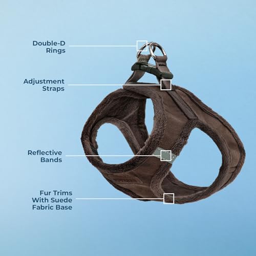 Best Pet Supplies - All Weather Plush, Reflective, No Pull Harness for Small, Medium Dogs, Cats - Secure with Hook & Loop ...