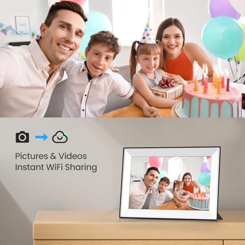 Frameo Digital Picture Frame 10.1 Inch Smart WiFi Digital Photo Frame, IPS Touch Screen, 32GB, Electronic Slideshow, Load ...