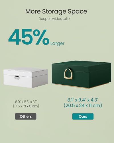 SONGMICS 2-Layer Jewelry Box, Jewelry Organizer with Handle, Removable Jewelry Tray, Jewelry Storage, Floating Effect, 8.1...