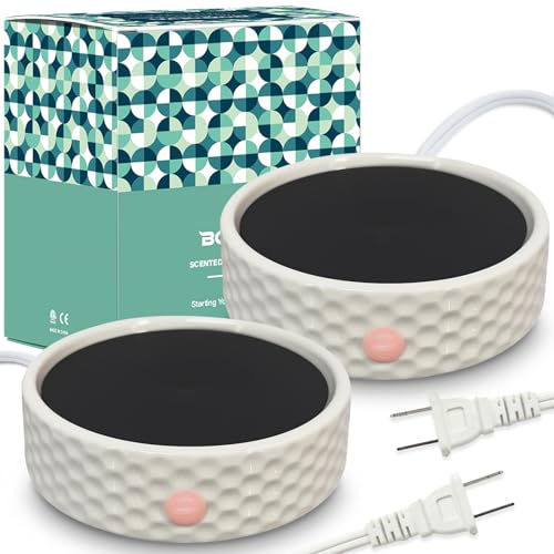 Electric Large Ceramic Candle Warmer Plate - Wax Warmer for Jar Candles, Coffee Mug, Cup - Home Office Aromatherapy Fragra...