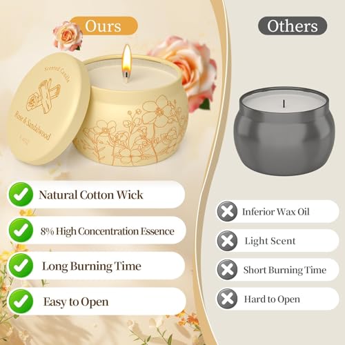 Scented Candles for Mom, 17.6oz Romantic Jar Candles for Women Girl Candle Set, 120H Burning, Soy Candle for Home Scented,...
